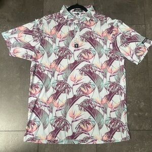 Bad Birdie Tropical Leaf Polo